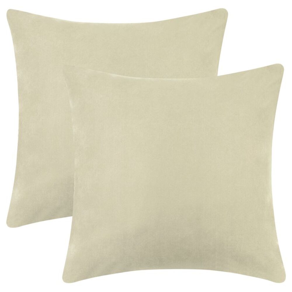 1 Pair Solid Color Pillowcases with Hidden Zipper 16 x 16 Inch Beige
